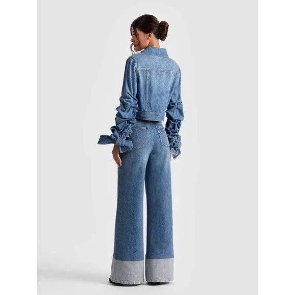 Alice + Olivia Tiff Denim Jacket – Ami Blue, Size M - Picture 3 of 6